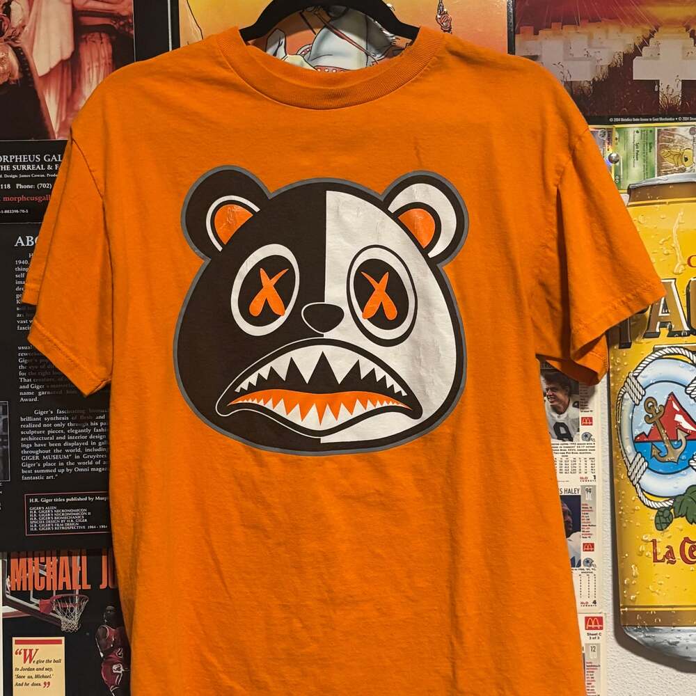 BAWS Crazy Bear Graphic Black T-Shirt adult medium